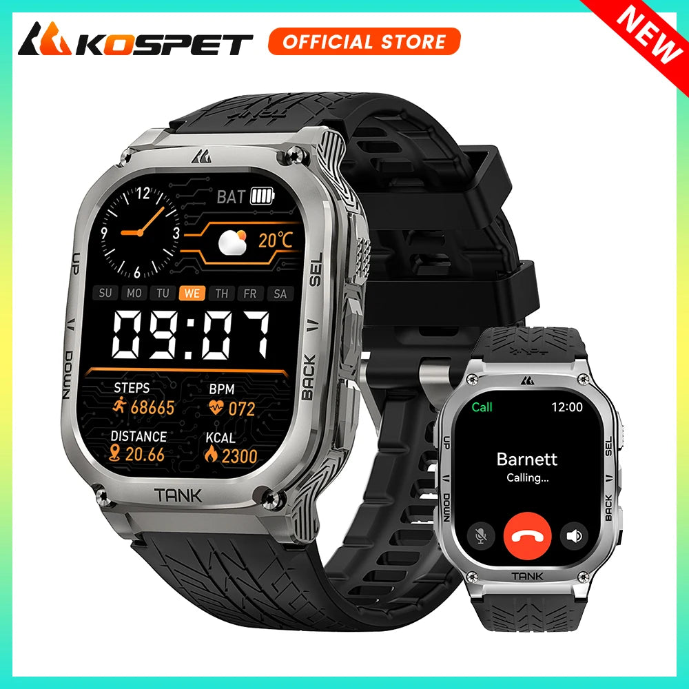 Kospet Tank M3 Smartwatch With Amoled Display And Bluetooth Fitness Tracking