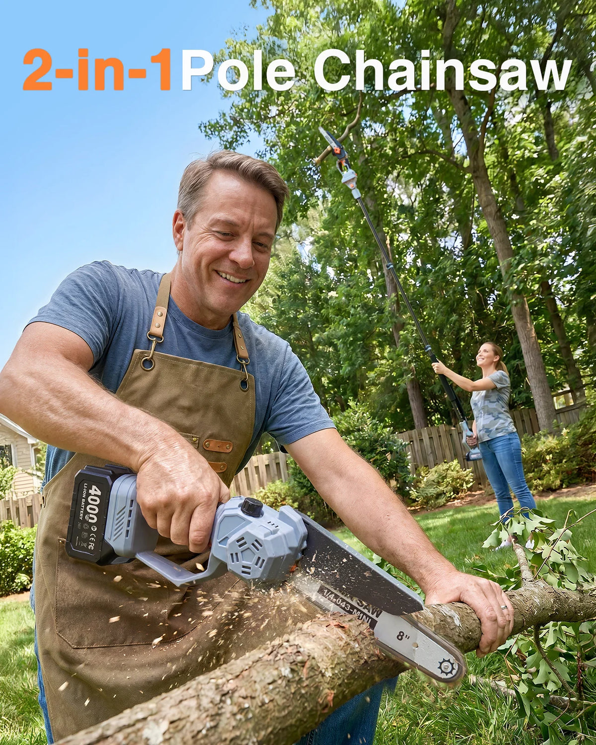 Taskstar Cordless Two In One Pole Saw With Brushless Motor