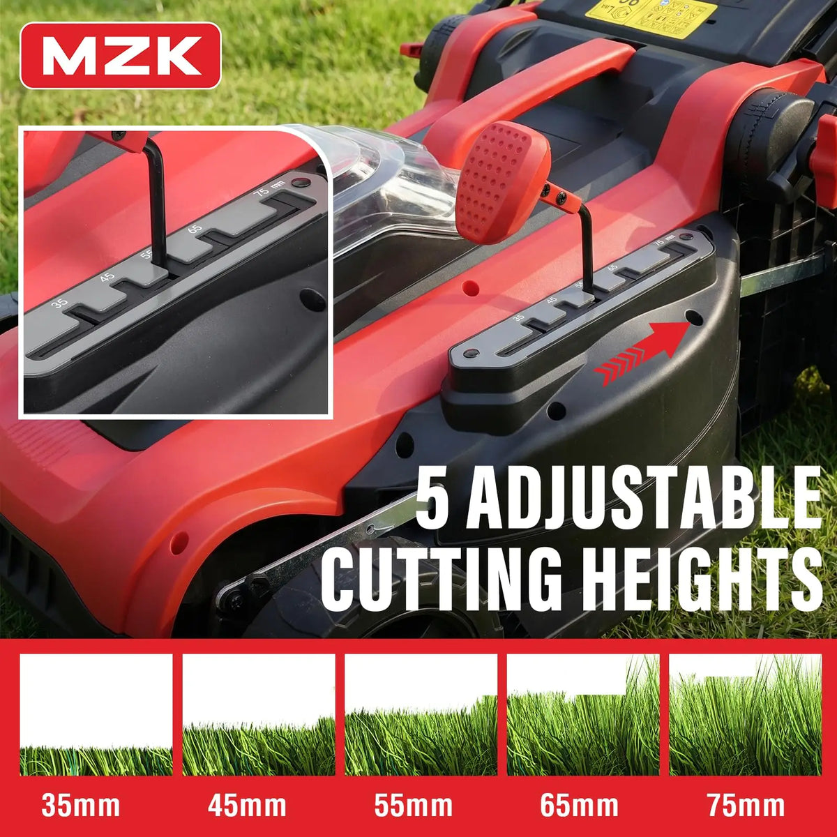 MZK 40V Brushless Cordless Lawn Mower With Mulching And Charger
