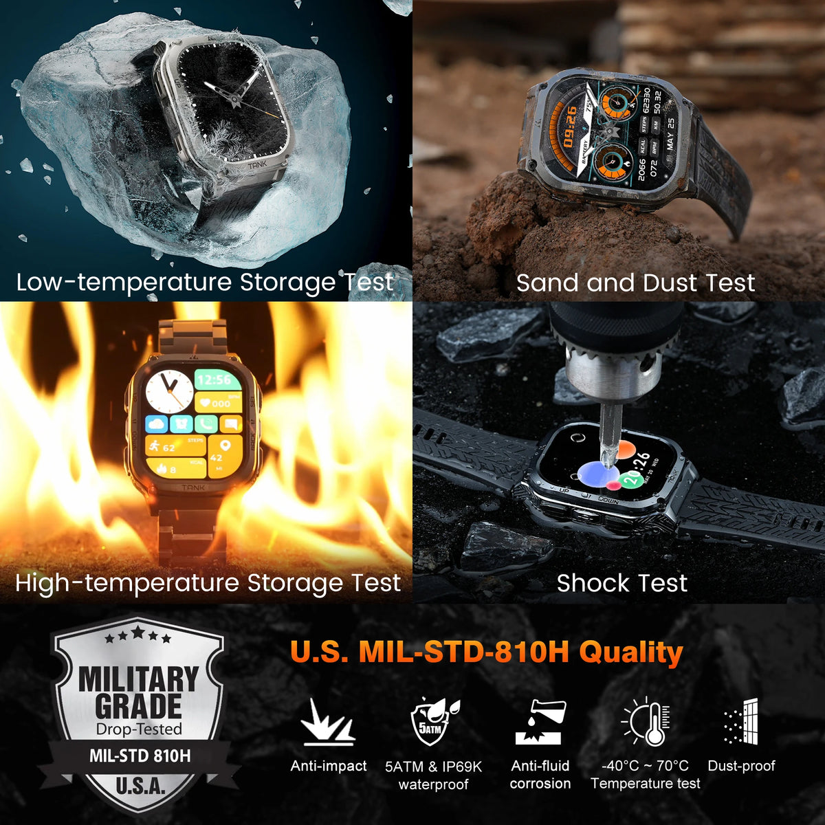 Kospet Tank M3 Smartwatch With Amoled Display And Bluetooth Fitness Tracking