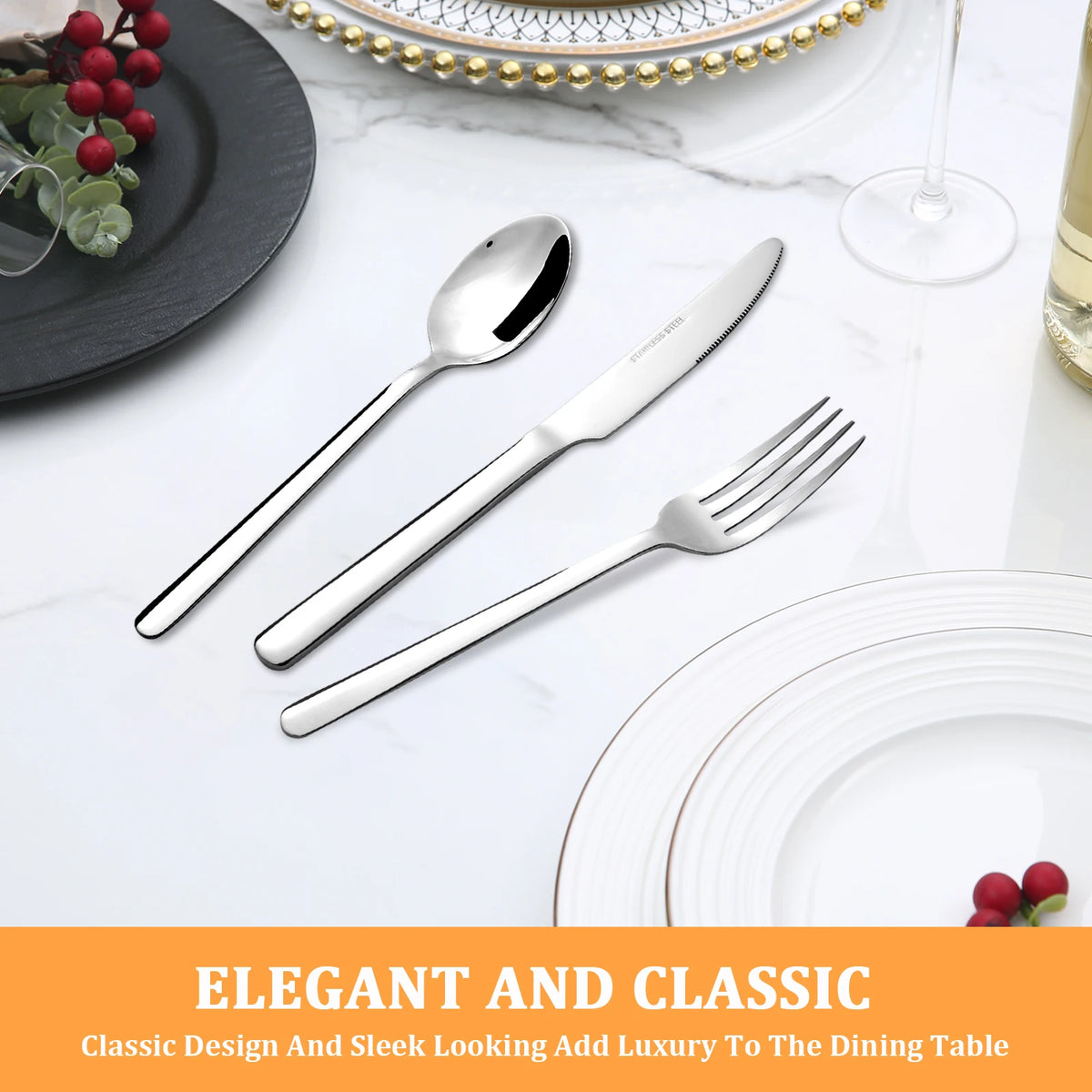 Hansmart 24 Piece Stainless Steel Flatware Set For Dining