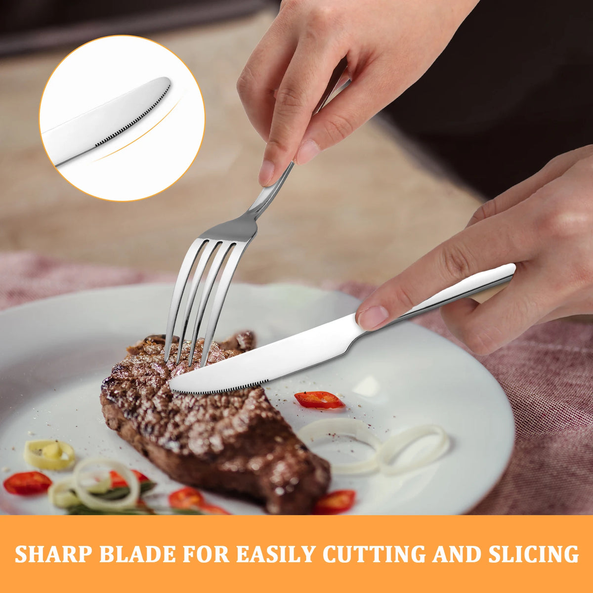 Hansmart 24 Piece Stainless Steel Flatware Set For Dining