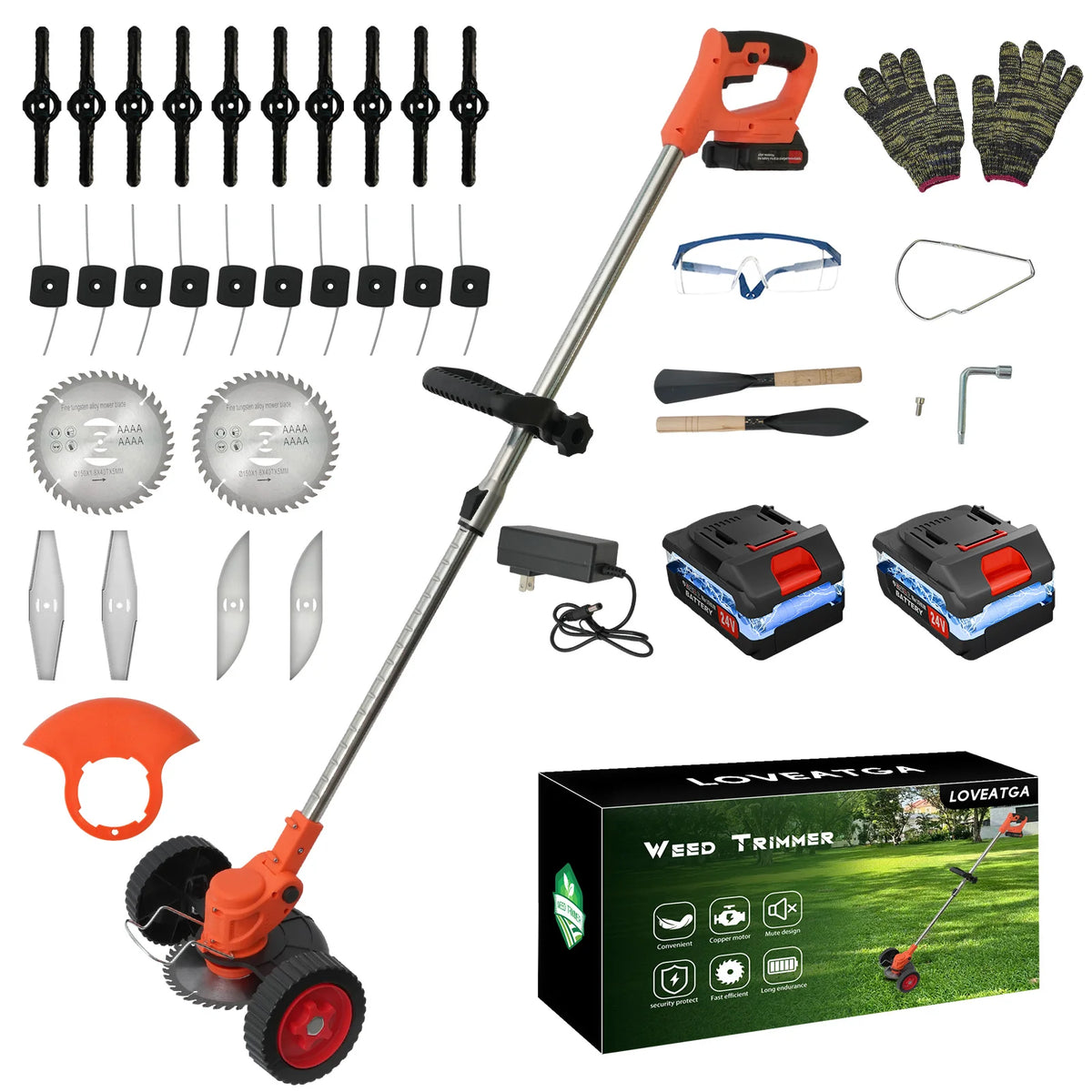 21V Cordless 3In1 Grass Trimmer Lawn Mower Brush Cutter