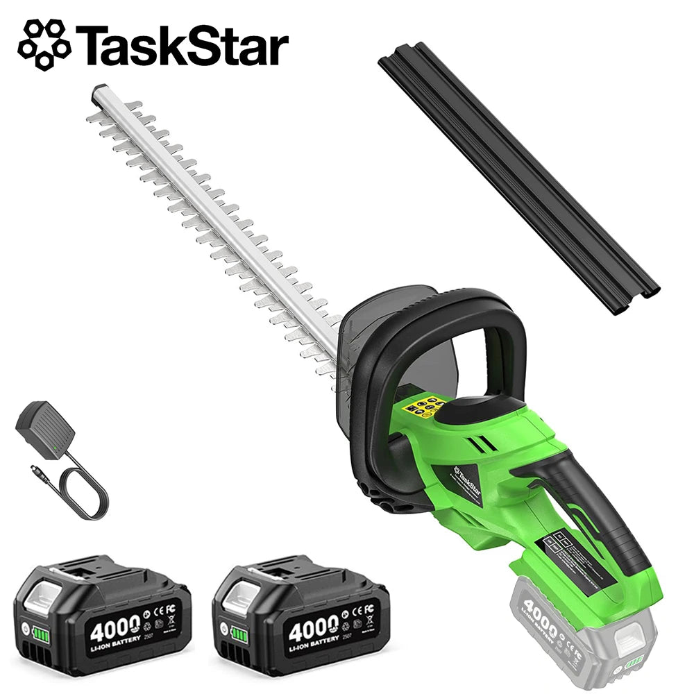 Taskstar Cordless Hedge Trimmer With Brushless Motor And Dual Batteries