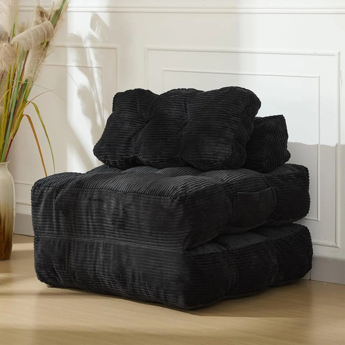 Hmmiss Foldable Sofa Bed With Pillow And Side Pocket For Living Room Lounge