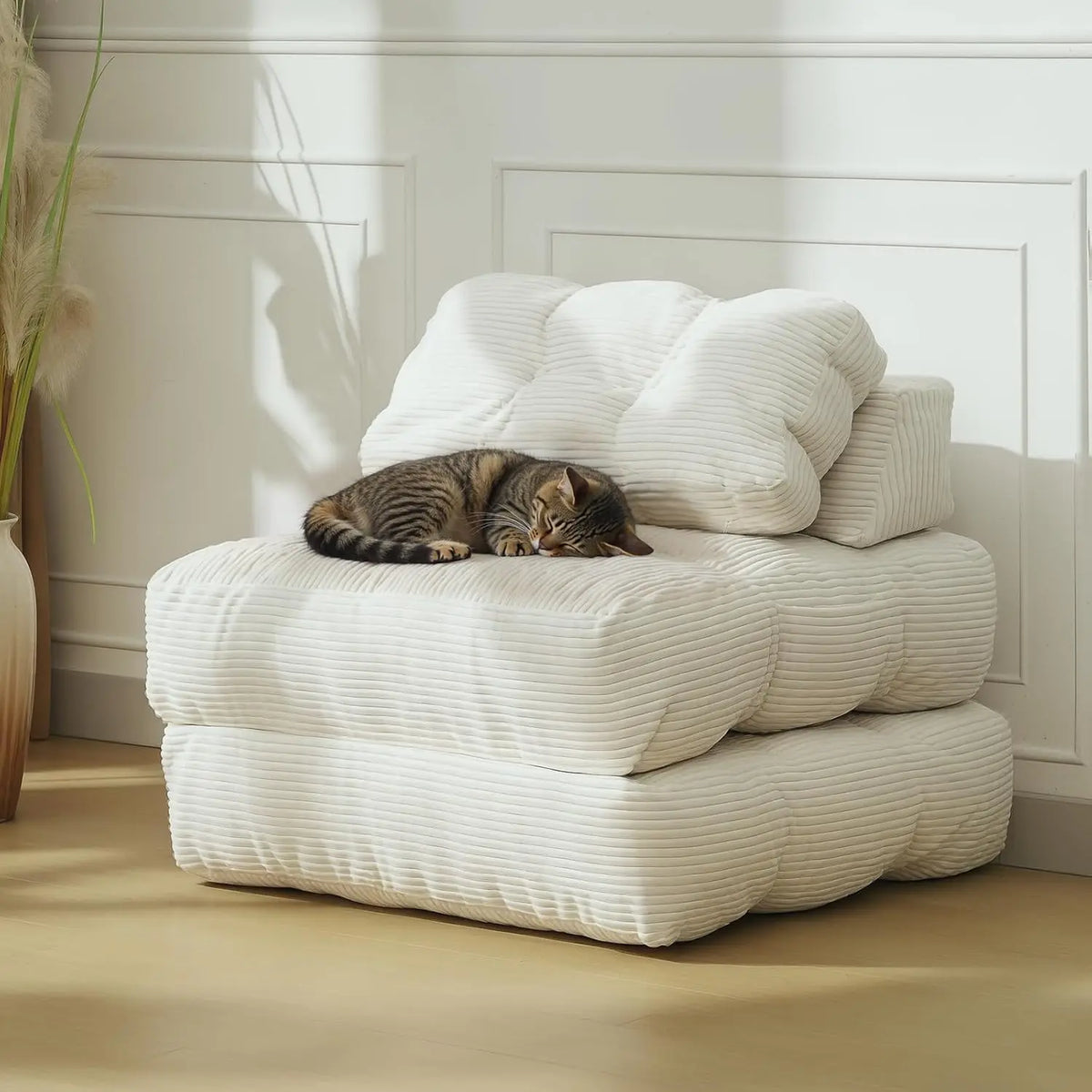 Hmmiss Foldable Sofa Bed With Pillow And Side Pocket For Living Room Lounge