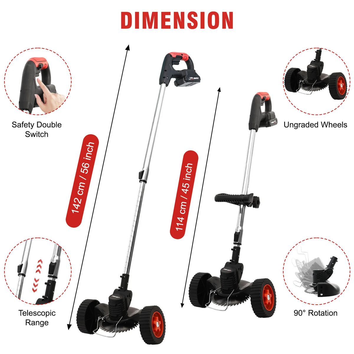 Cordless Brushless Electric String Trimmer And Lawn Edger Tool