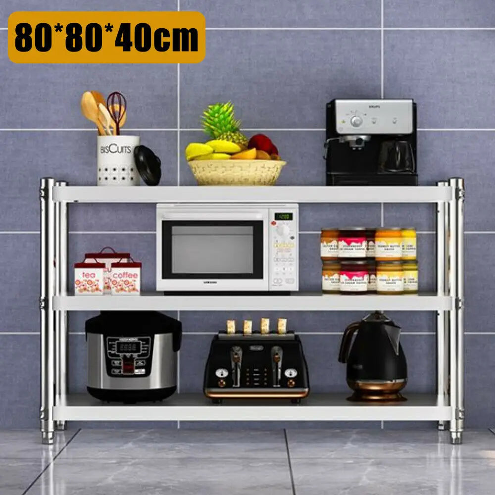 Heavy Duty Stainless Steel Three Tier Storage Rack For Kitchen