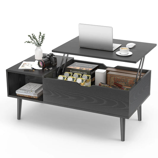 JHK Lift Top Coffee Table With Storage And Adjustable Lift