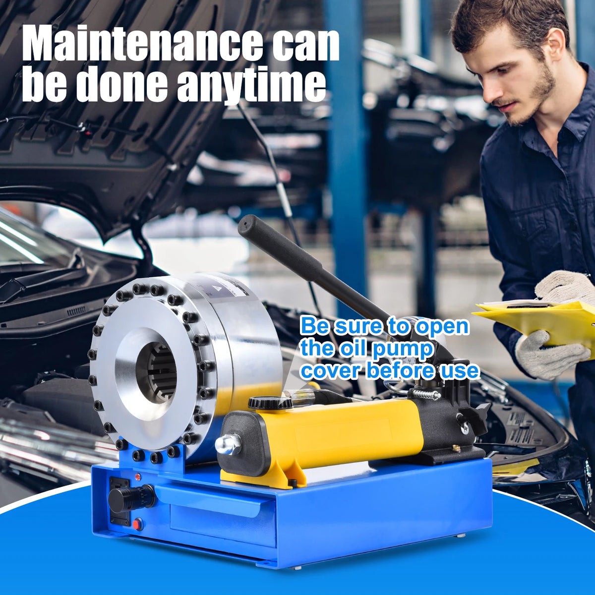 Portable Hydraulic Hose Crimper Tool for Excavators and Agricultural Machinery