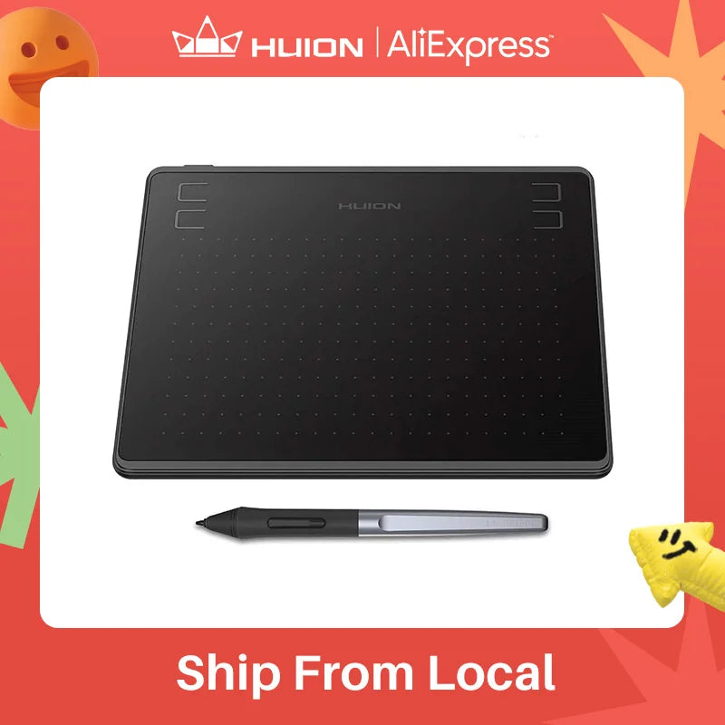Huion Hs64 Digital Drawing Tablet With Precision Pen