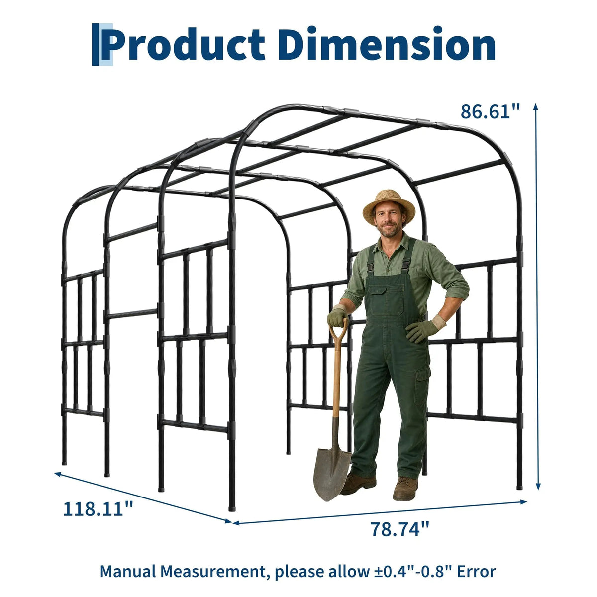 Rust Resistant Metal Garden Arch Trellis for Climbing Plants