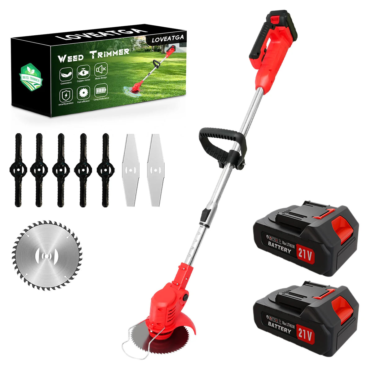 21V 3 In 1 Brushless Grass Trimmer With Telescopic Handle