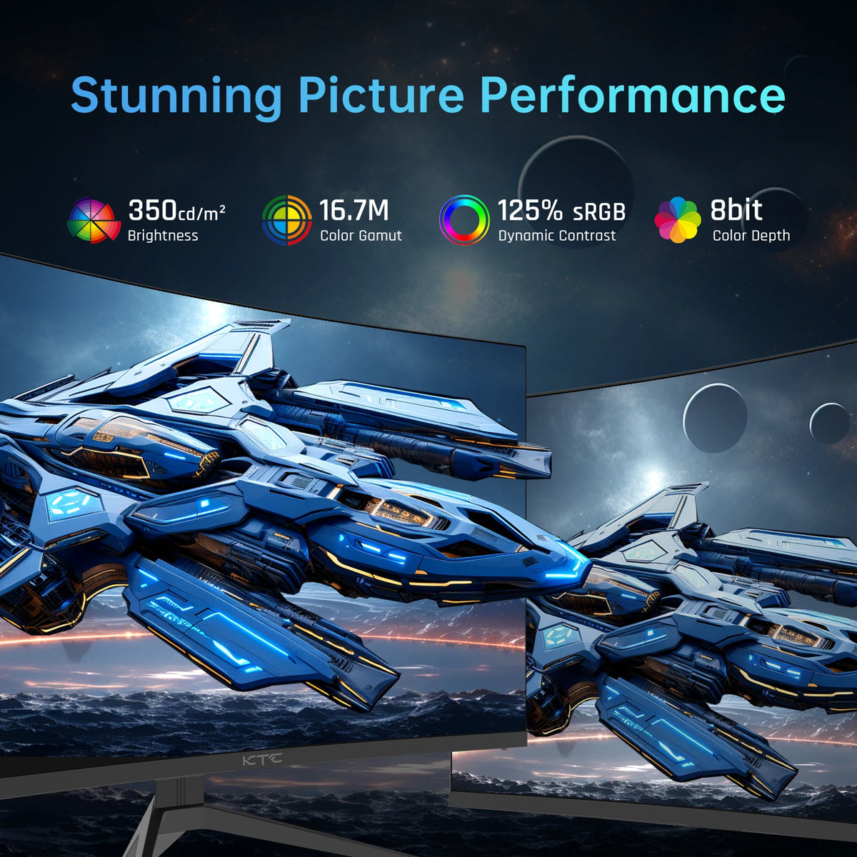 KTC Curved Gaming Monitor Featuring 240Hz And HDR Technology
