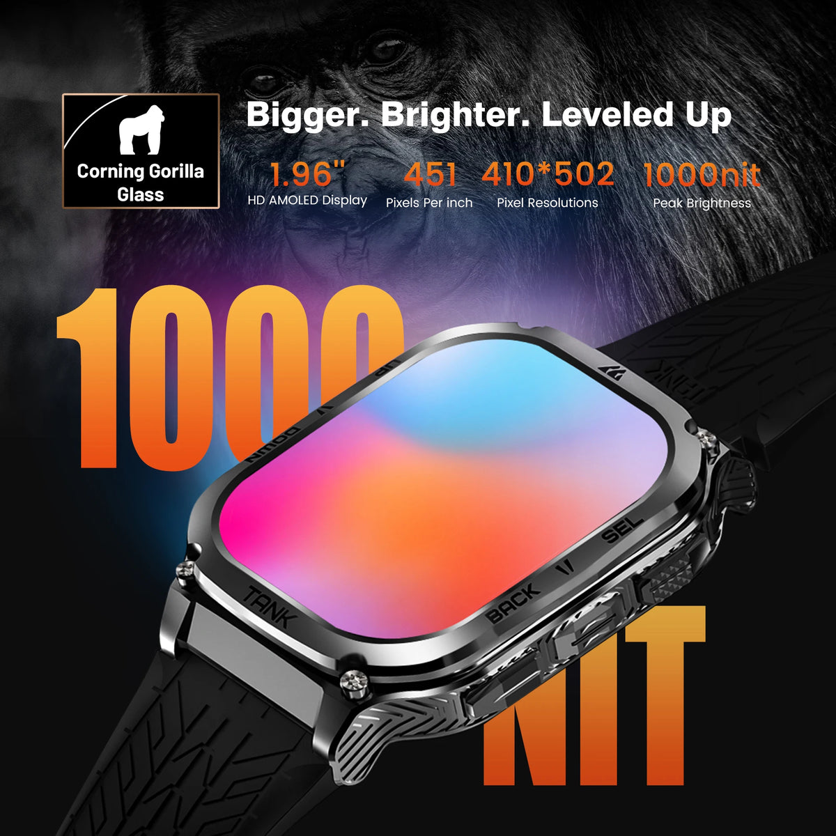 Kospet Tank M3 Smartwatch With Amoled Display And Bluetooth Fitness Tracking