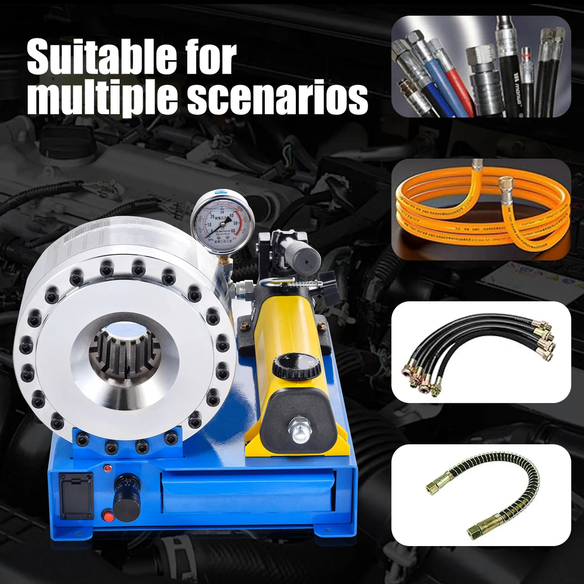 Portable Hydraulic Hose Crimper Tool for Excavators and Agricultural Machinery