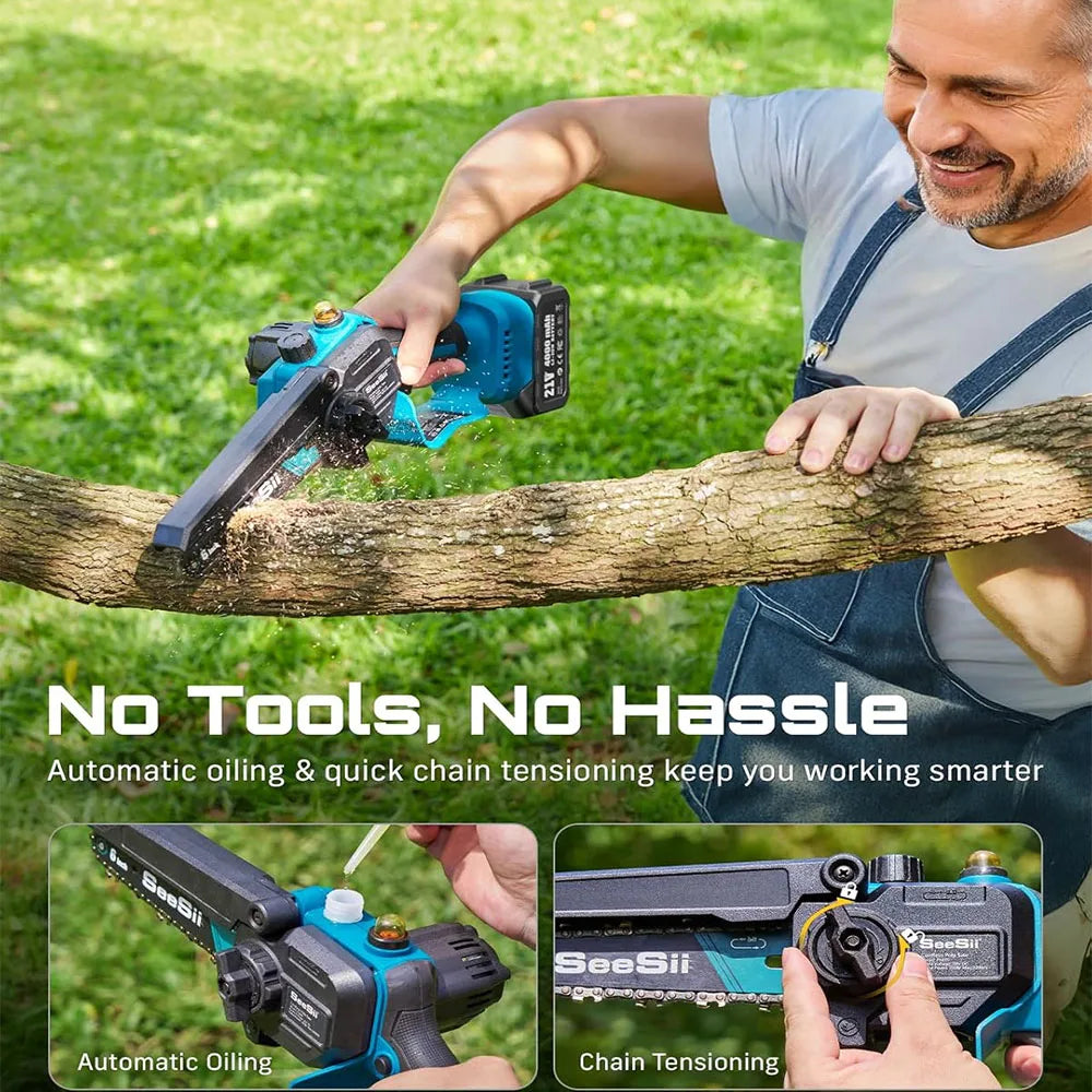 Seesii Brushless Telescopic Cordless Chainsaw For Tree Pruning