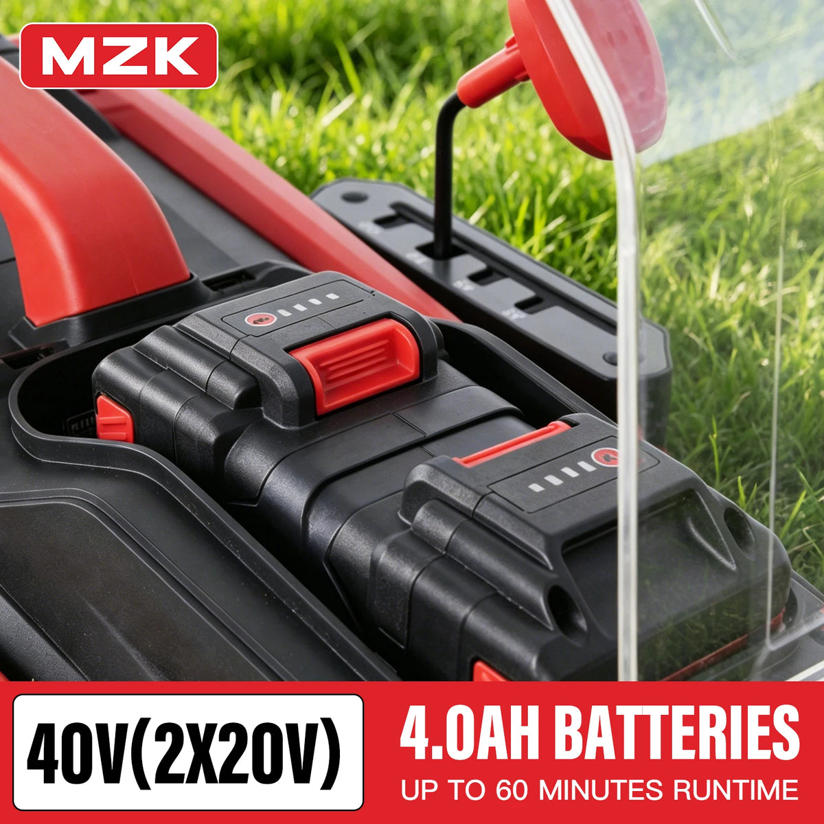 MZK 40V Brushless Cordless Lawn Mower With Mulching And Charger