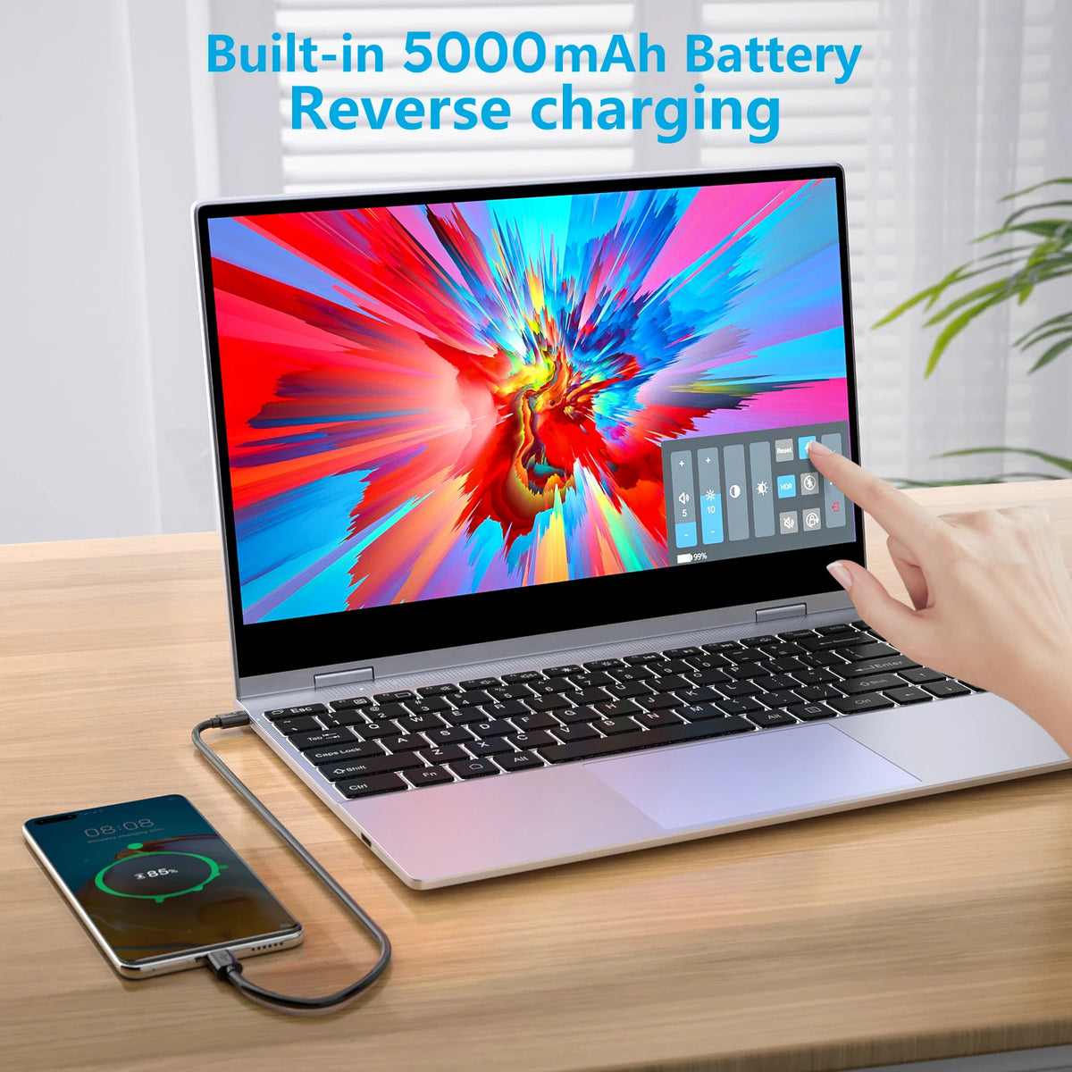 Dopesplay Portable Touchscreen Monitor with Keyboard and Battery