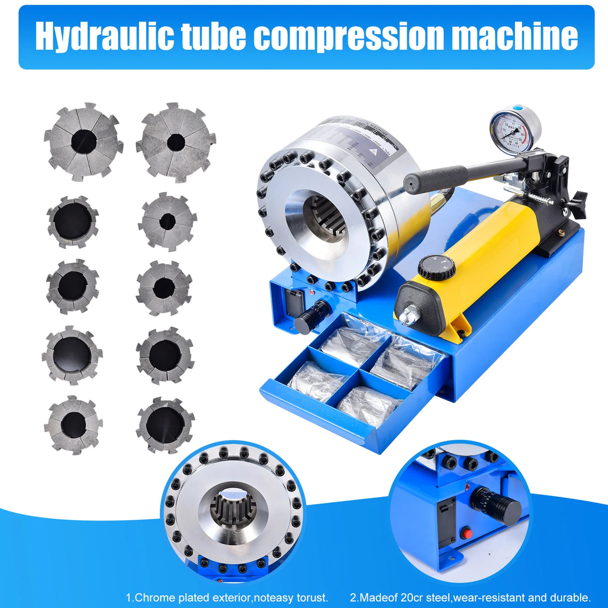 Portable Hydraulic Hose Crimper Tool for Excavators and Agricultural Machinery