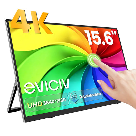 Eviciv Portable 4K Touch Screen Monitor With Speakers