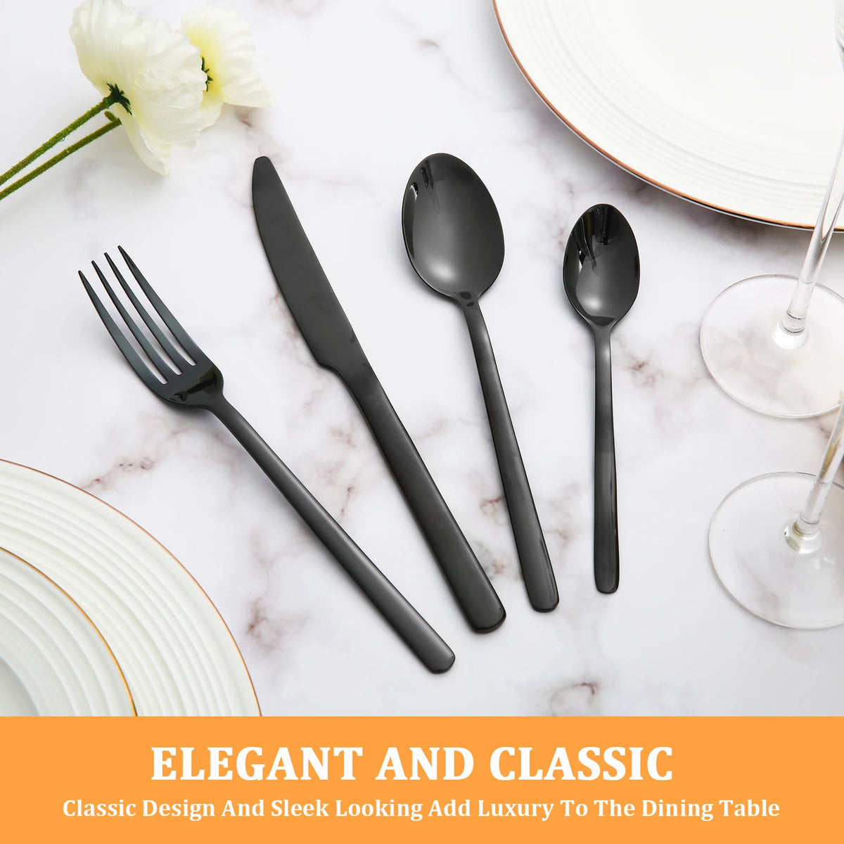 Hansmart 24 Piece Stainless Steel Flatware Set For Dining