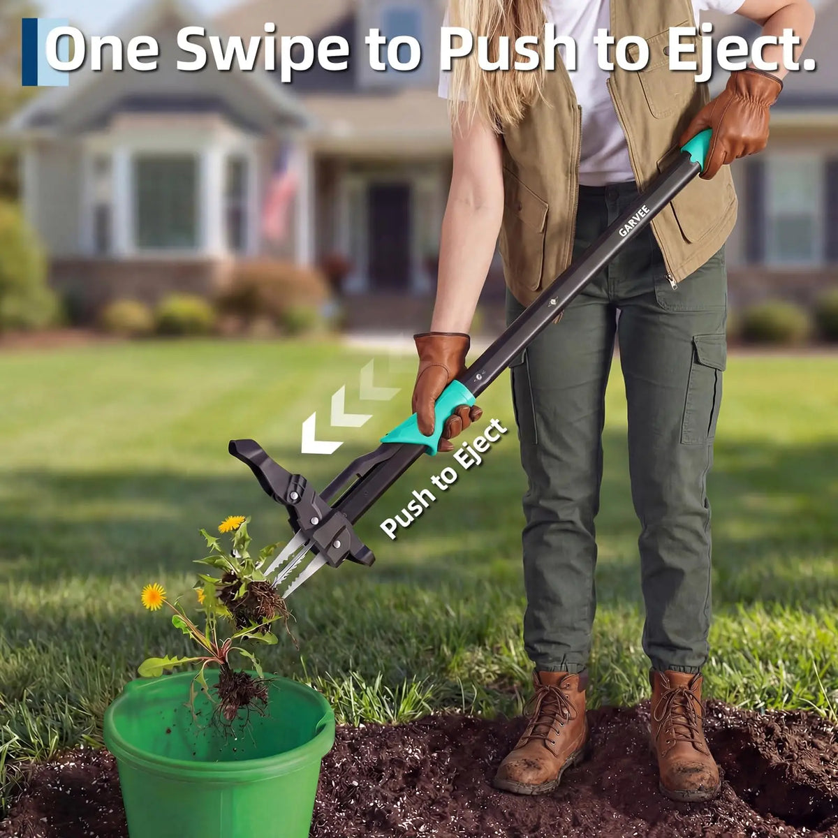 Long Handle Aluminum Weed Puller With Sturdy Foot Pedal