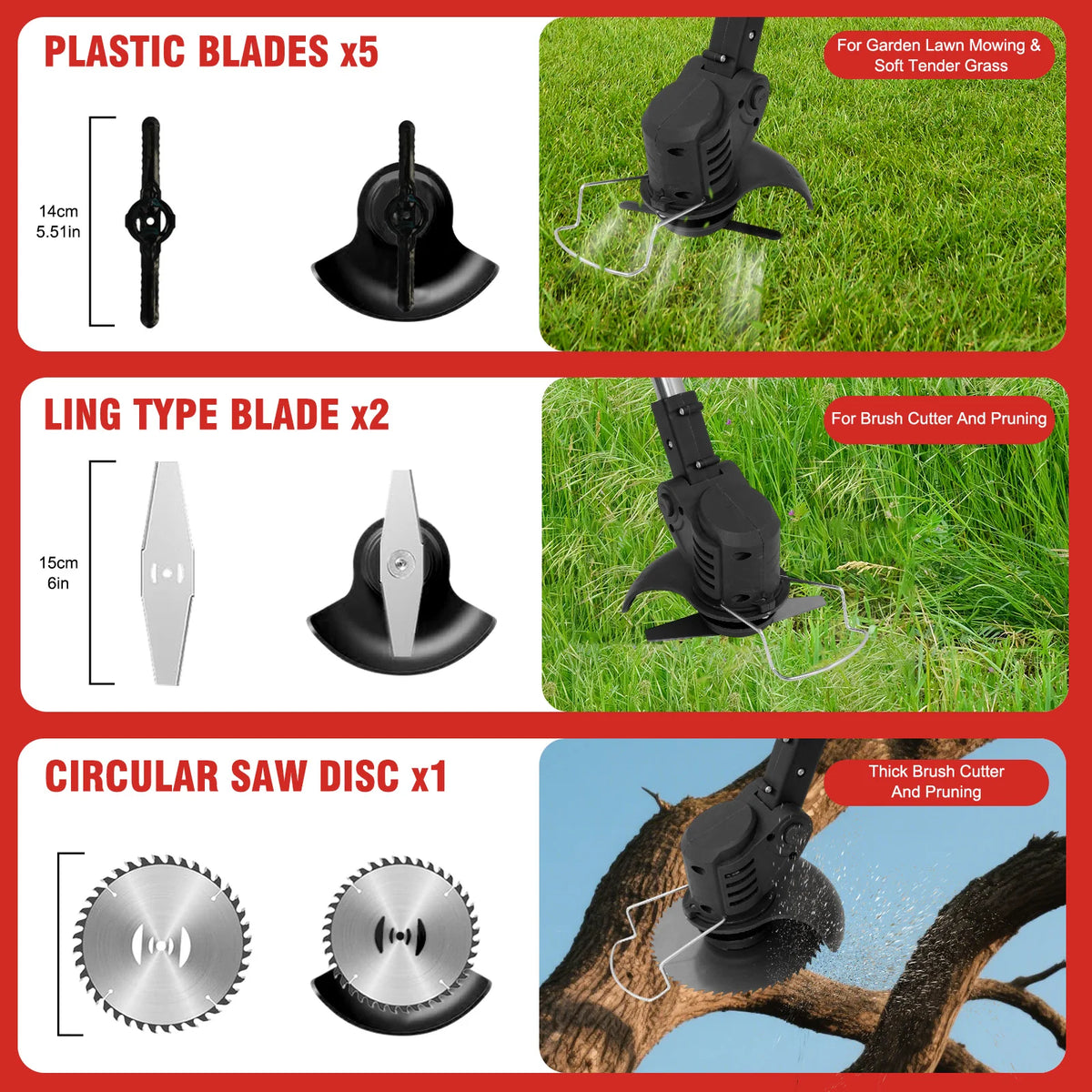 21V 3 In 1 Brushless Grass Trimmer With Telescopic Handle