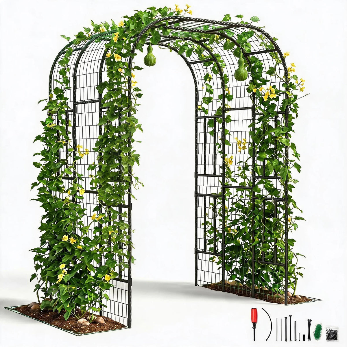 HiMISS Steel Garden Arch Trellis for Climbing Plants and Vines