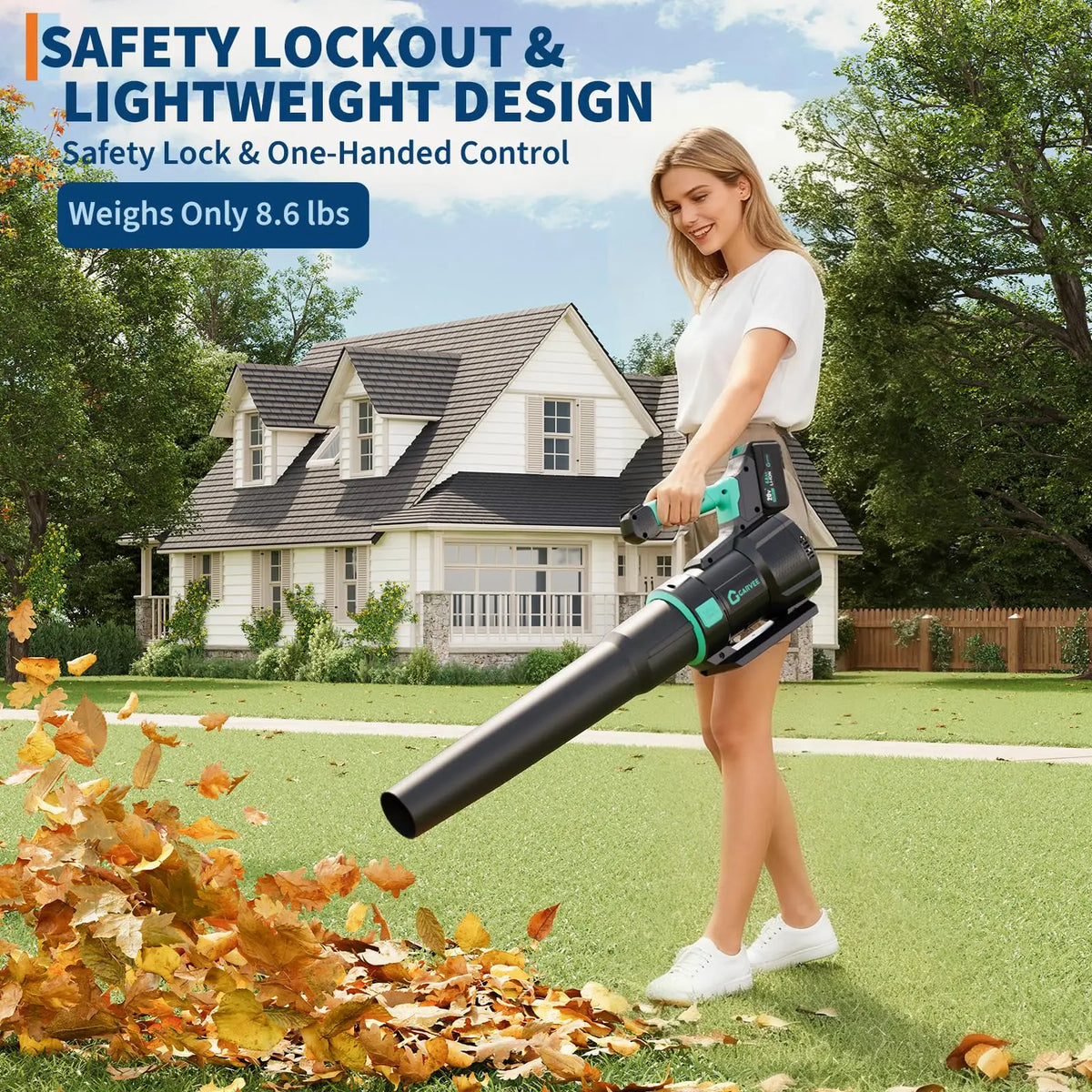HiMISS Cordless Leaf Blower Kit With Batteries And Fast Charger