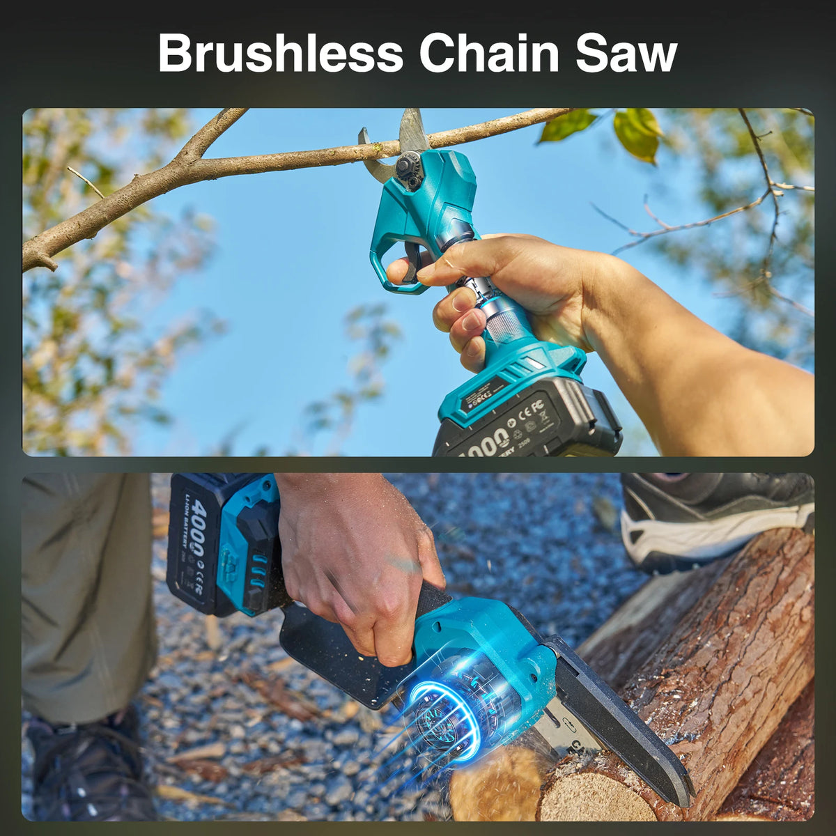TaskStar Brushless Electric Pole Pruner Garden Cutting Tool Set