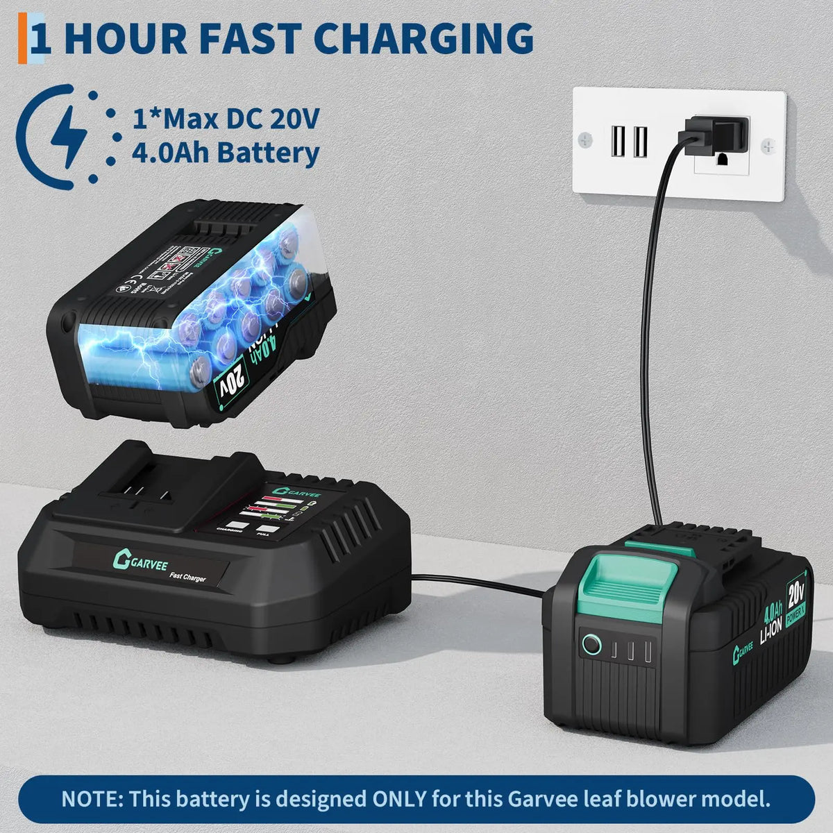 HiMISS Cordless Leaf Blower Kit With Batteries And Fast Charger