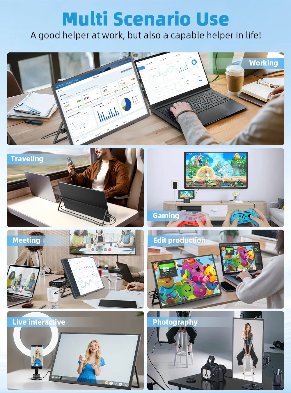 Uperfect 4K QLED Portable Monitor Gaming Display With Speakers