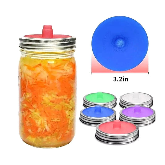 Silicone Fermenting Lid With Waterless Airlock For Mason Jars