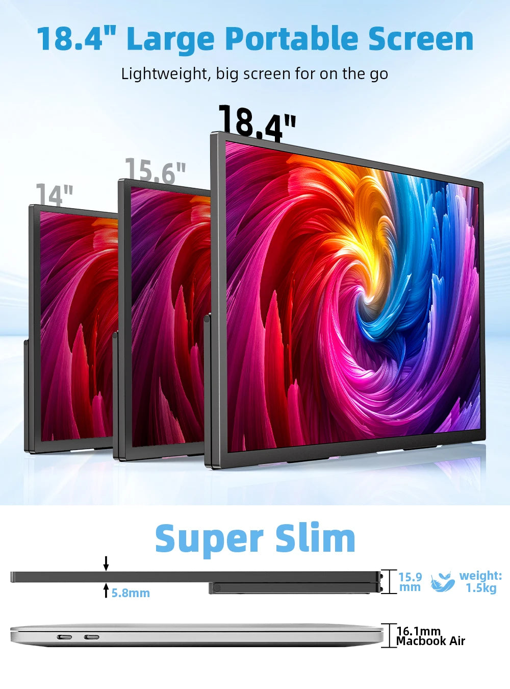 Uperfect 4K QLED Portable Monitor Gaming Display With Speakers