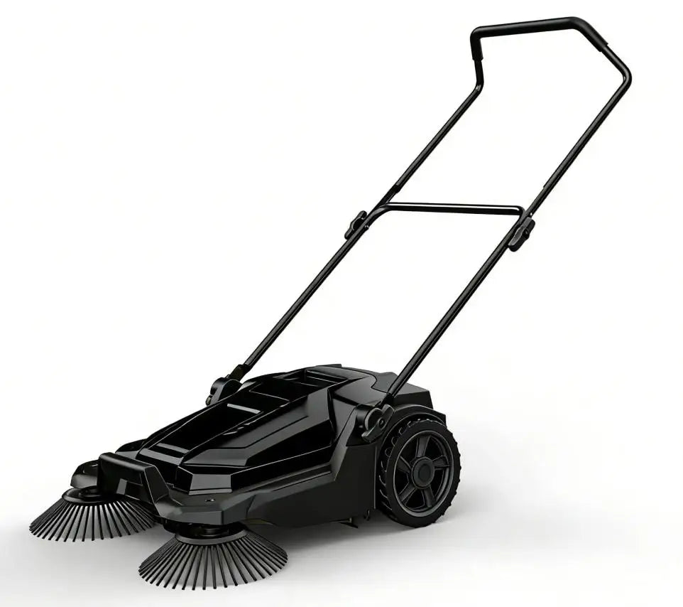 HiMISS Manual Walk Behind Sweeper for Outdoor and Workshop Cleaning