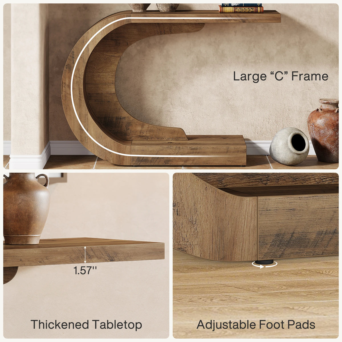 Tribesigns Mid-Century Modern Wood Console Table