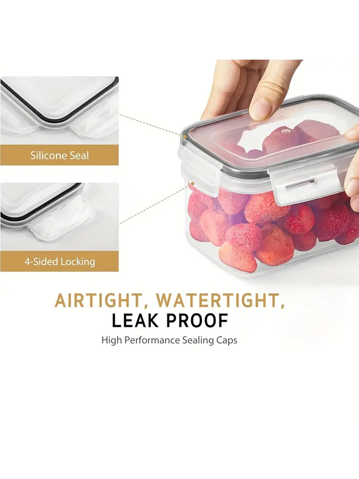 Airtight Food Storage Containers With Labels For Kitchen Spices And Grain