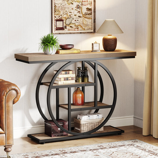 Tribesigns 41.3 Inch Industrial 4 Tier Console Table With Storage