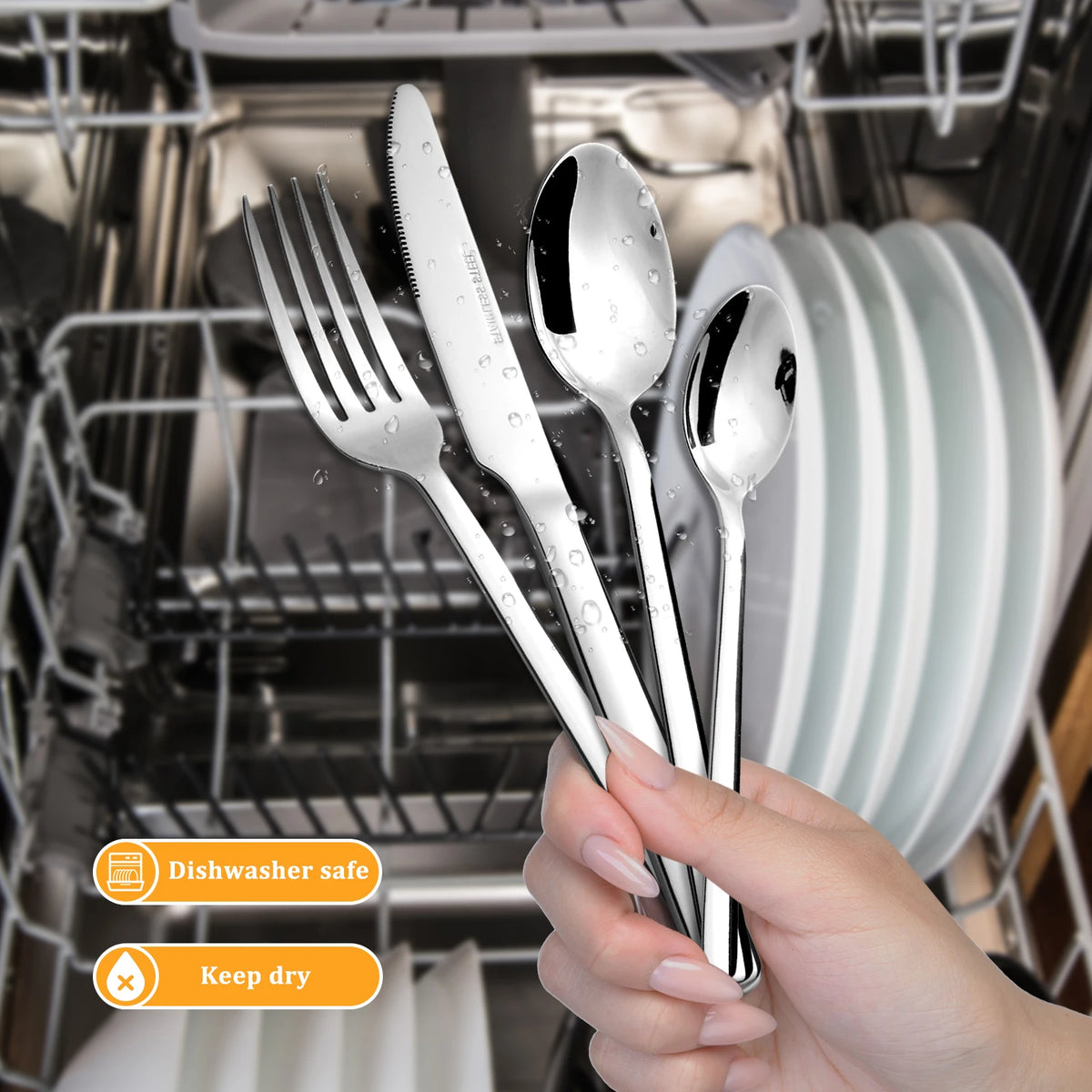 Hansmart 24 Piece Stainless Steel Flatware Set For Dining