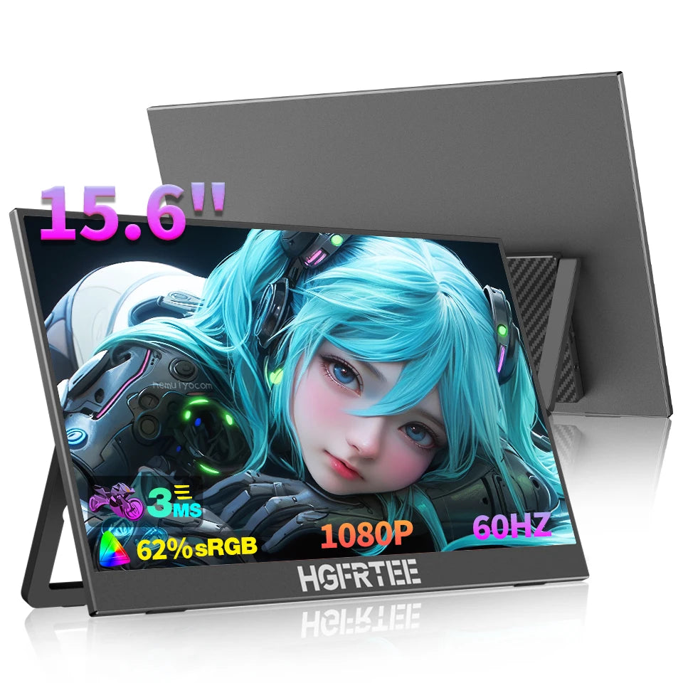 HGFRTEE Portable Monitor For External Laptop Display With Speakers
