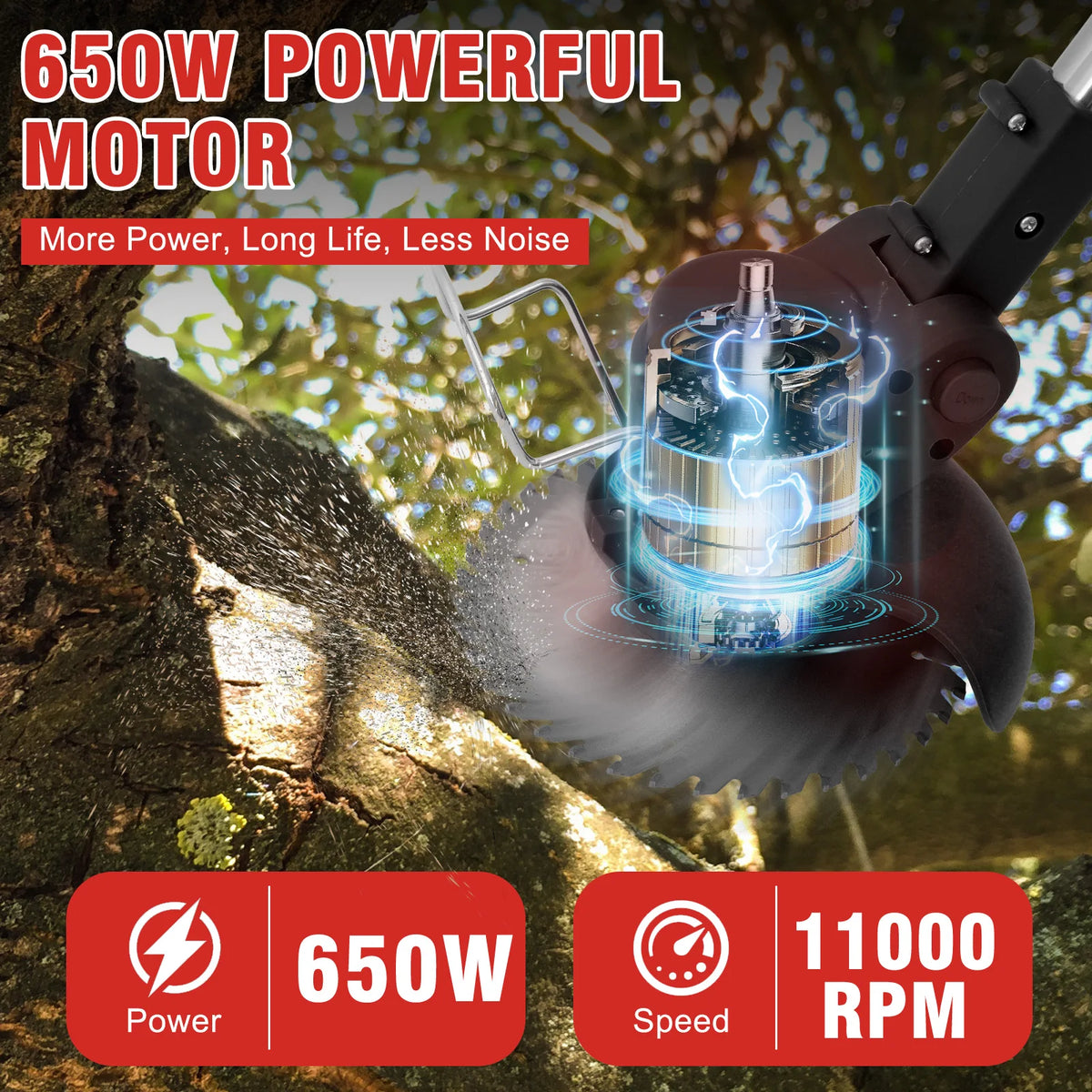 21V Cordless 3In1 Grass Trimmer Lawn Mower Brush Cutter