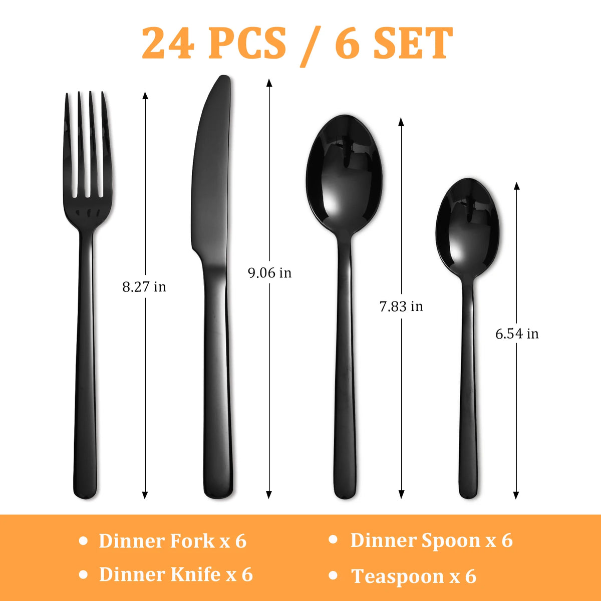 Hansmart 24 Piece Stainless Steel Flatware Set For Dining