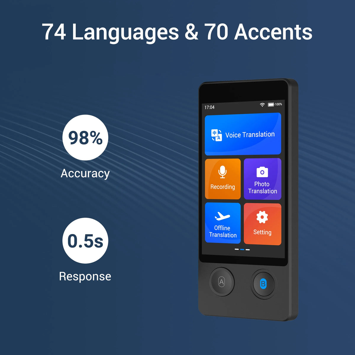Wooask W12 Real Time Two Way Language Translator Device