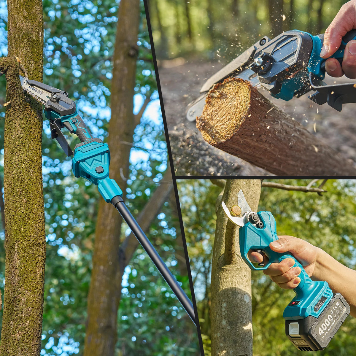 Taskstar Electric Pole Pruner Tool Kit With Dual Rechargeable Batteries