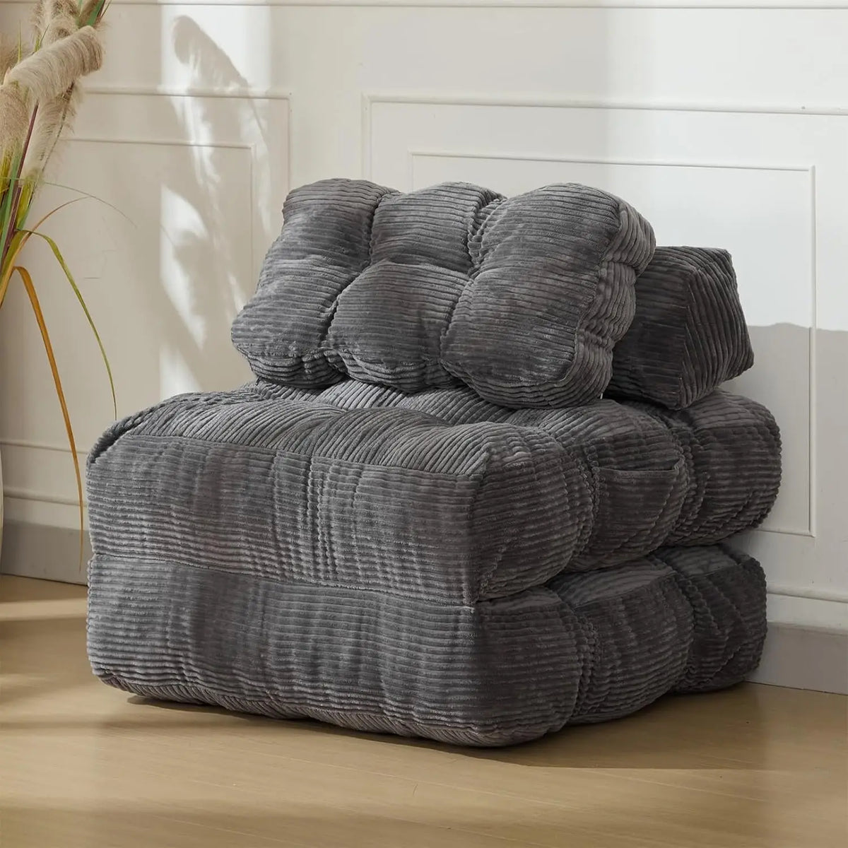 Hmmiss Foldable Sofa Bed With Pillow And Side Pocket For Living Room Lounge