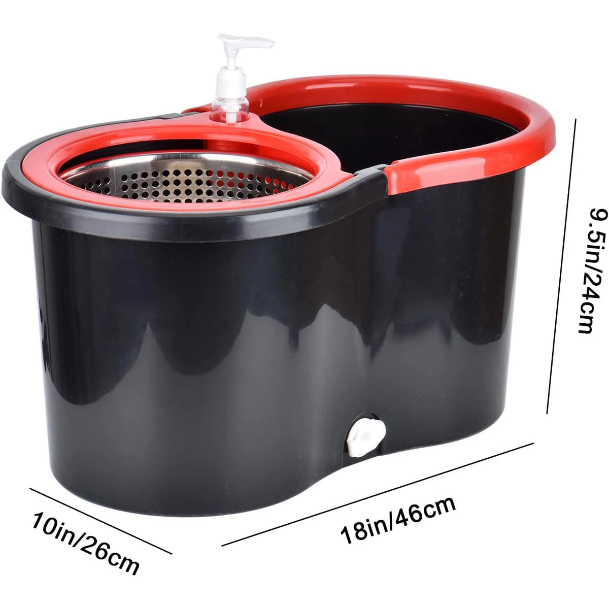 Spin Mop Bucket Set With Steel Wring Basket Microfiber Heads