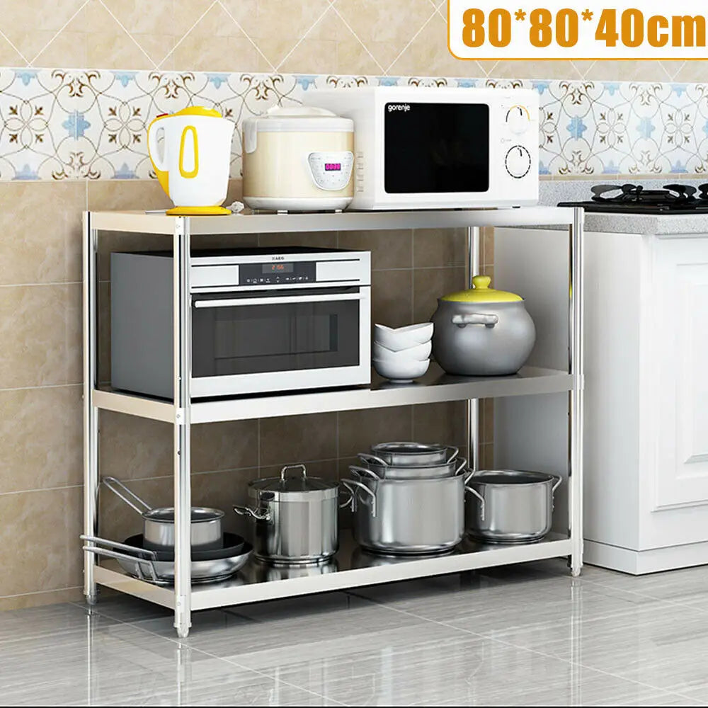 Heavy Duty Stainless Steel Three Tier Storage Rack For Kitchen