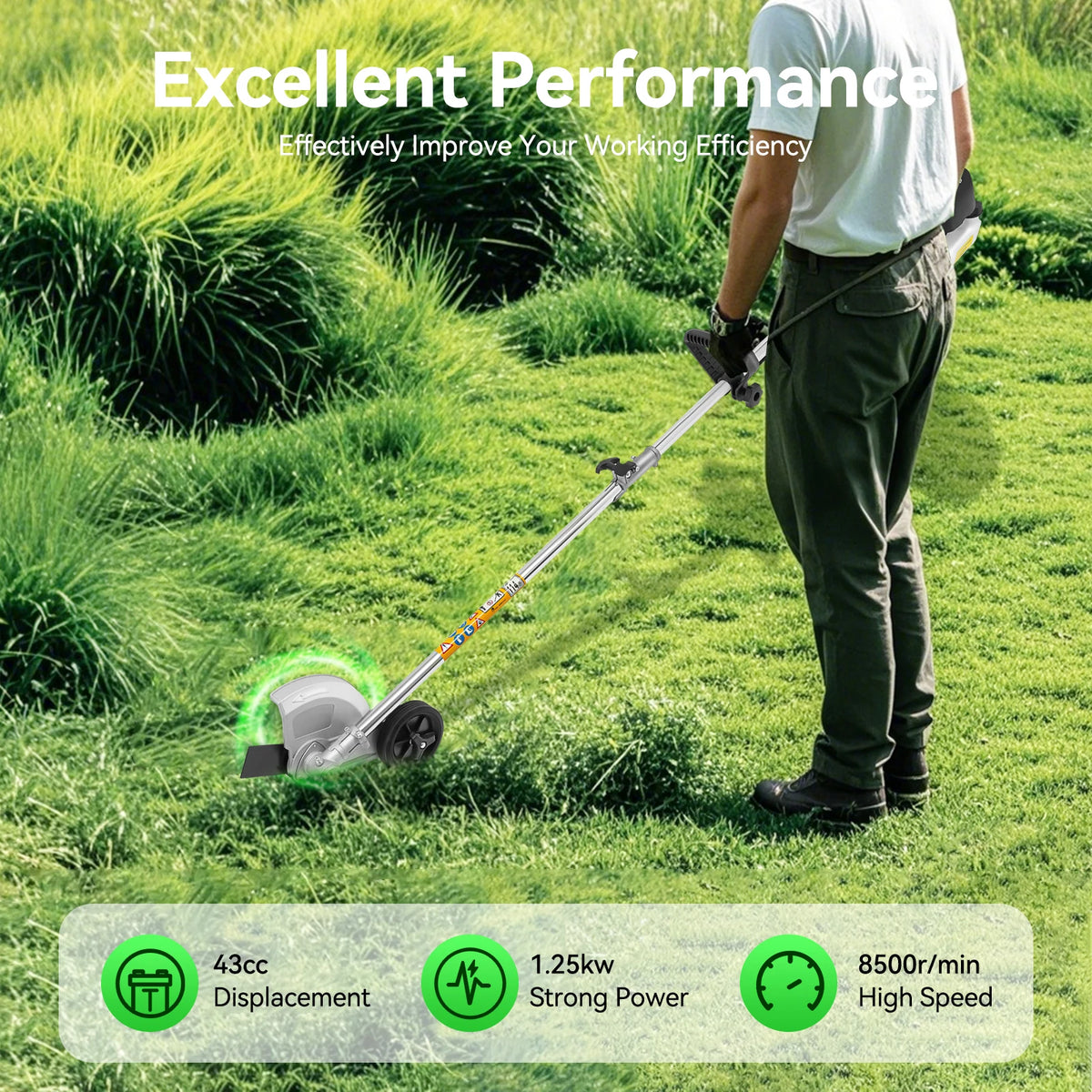 Professional Gasoline Brush Cutter With Dual Blades For Yard Work