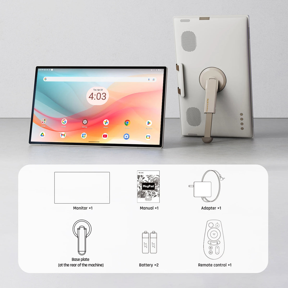 KTC Android Portable Touchscreen Television Monitor With Integrated Camera